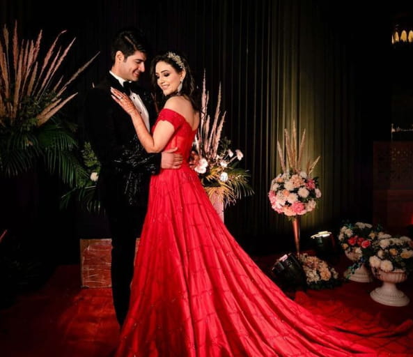 Long Tail Gown With Formal Suit
